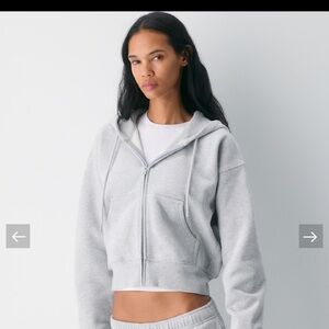 Aritzia cozy boyfriend fit sweatfleece boxy zip up hoodie